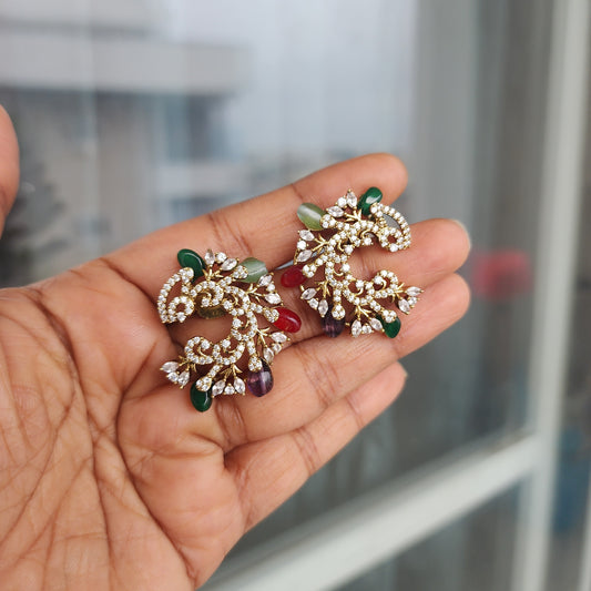 Multi color beaded studs