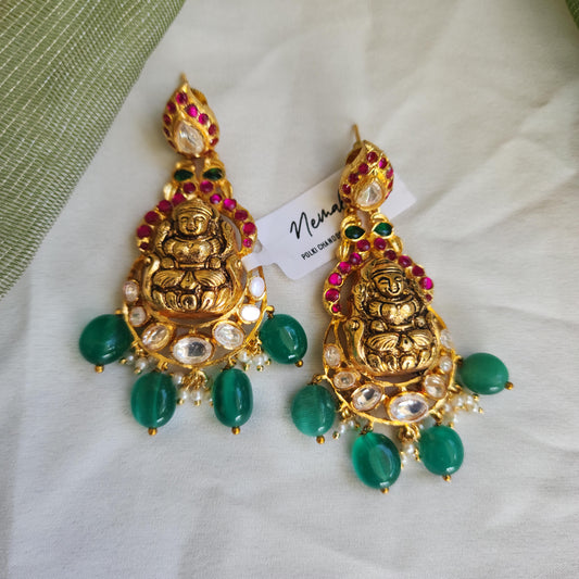 Jadau lakshmi earrings