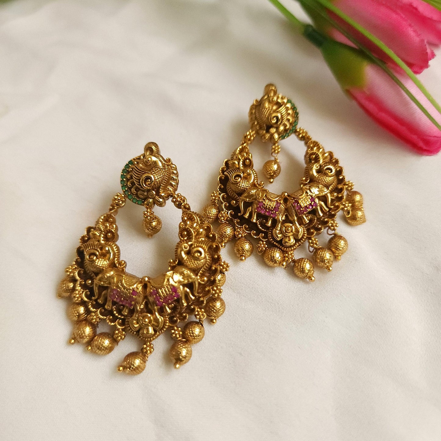 Ira-elephant motifs antique chandbalis