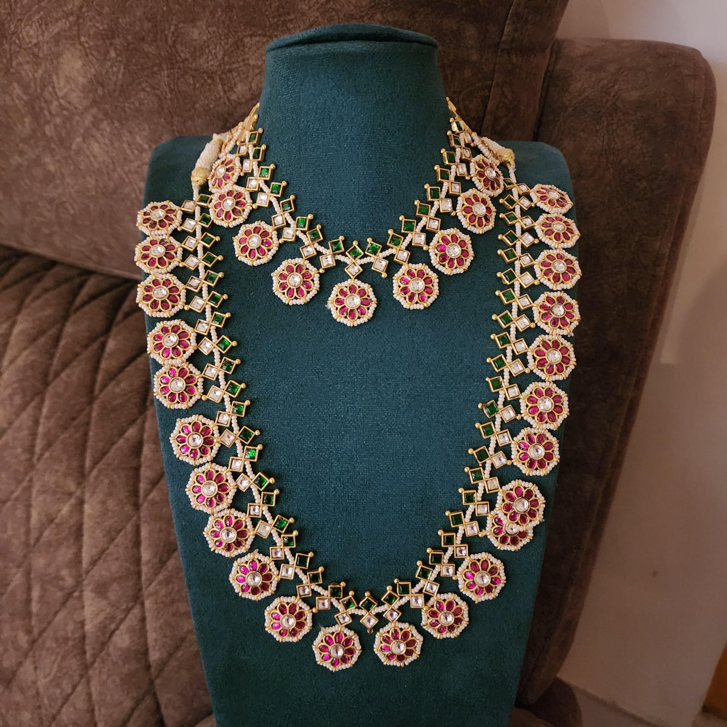 Handmade jadau kundan combo neckset