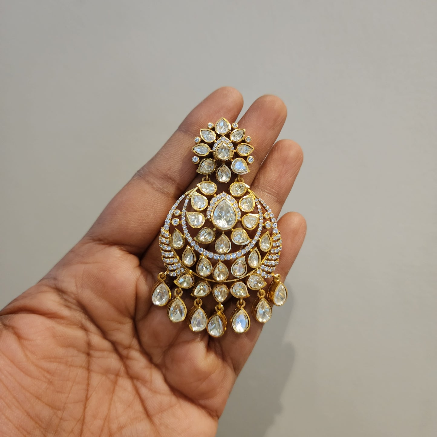 Ira- moissanite polki kundan chandbalis