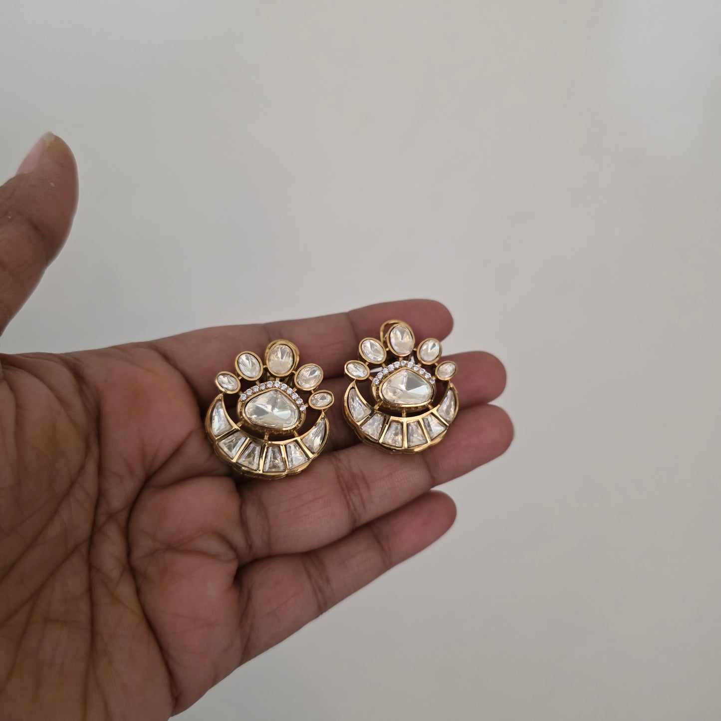 Dvipa- moissanite polki studs