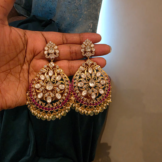 Mrudula- moissanite kundan chandbalis