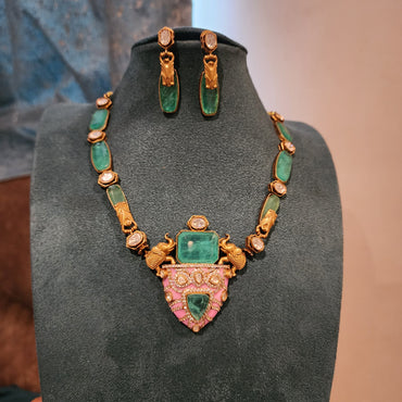 Aira- moissanite and doublets victorian neckset