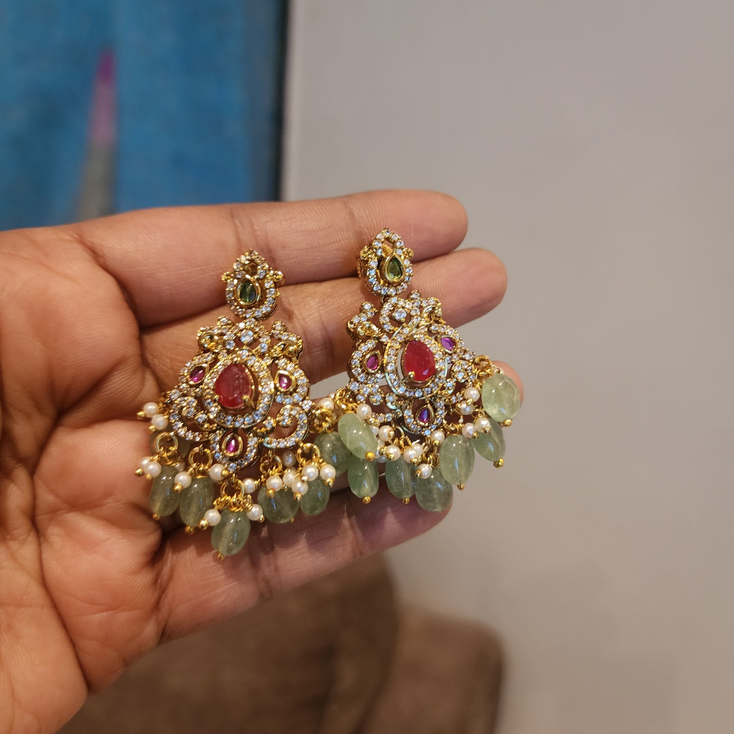 Tara- victorian plated choker with doublets and crystal beads