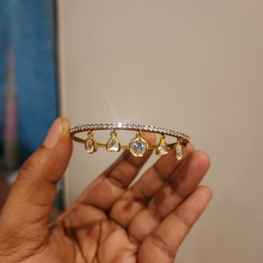 Single line polki drop bracelet
