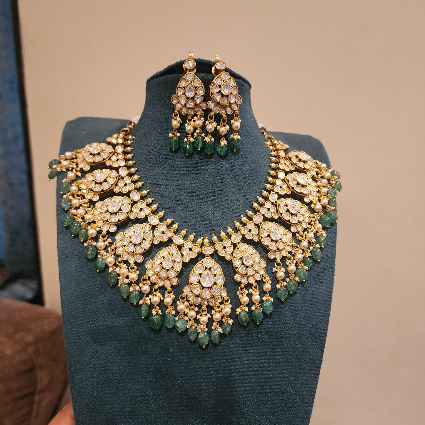 Kairavi- moissanite necklace with earrings