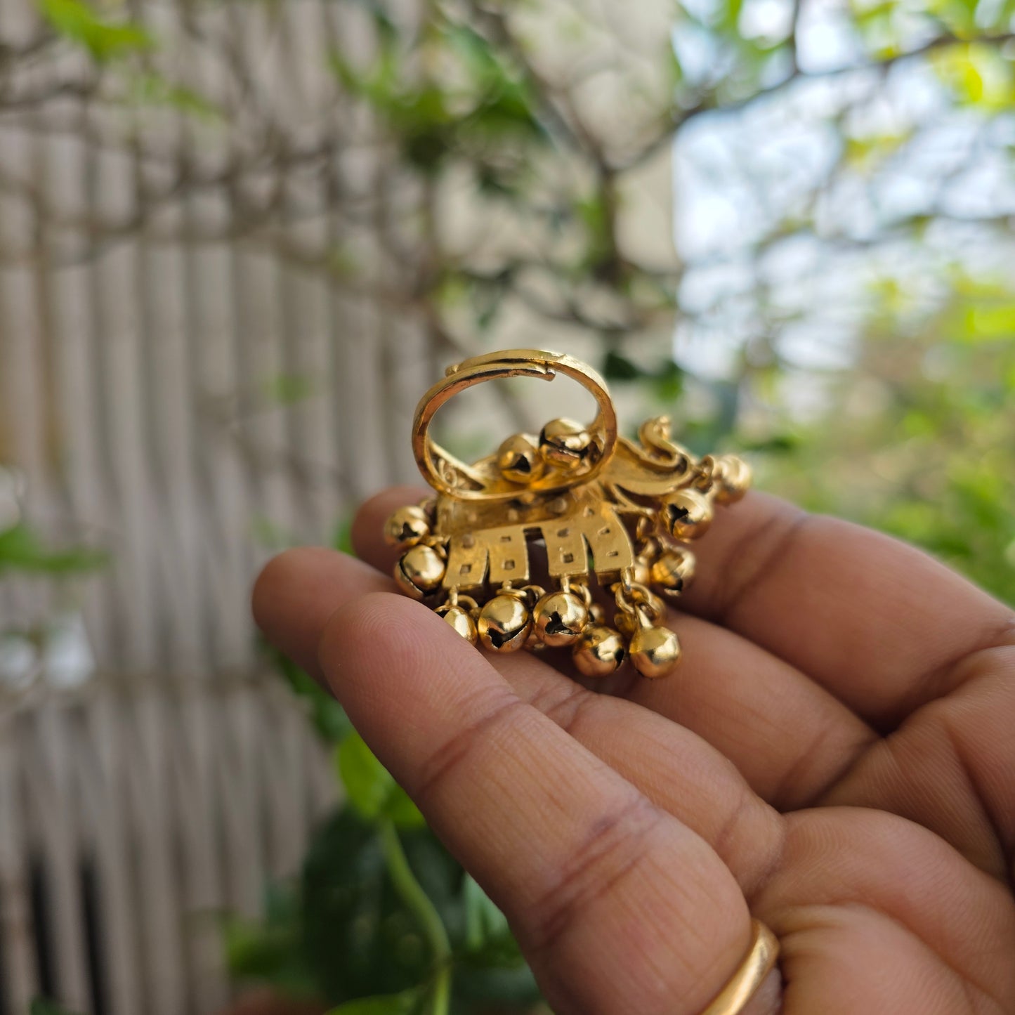 Iravat- jadau adjustable finger ring