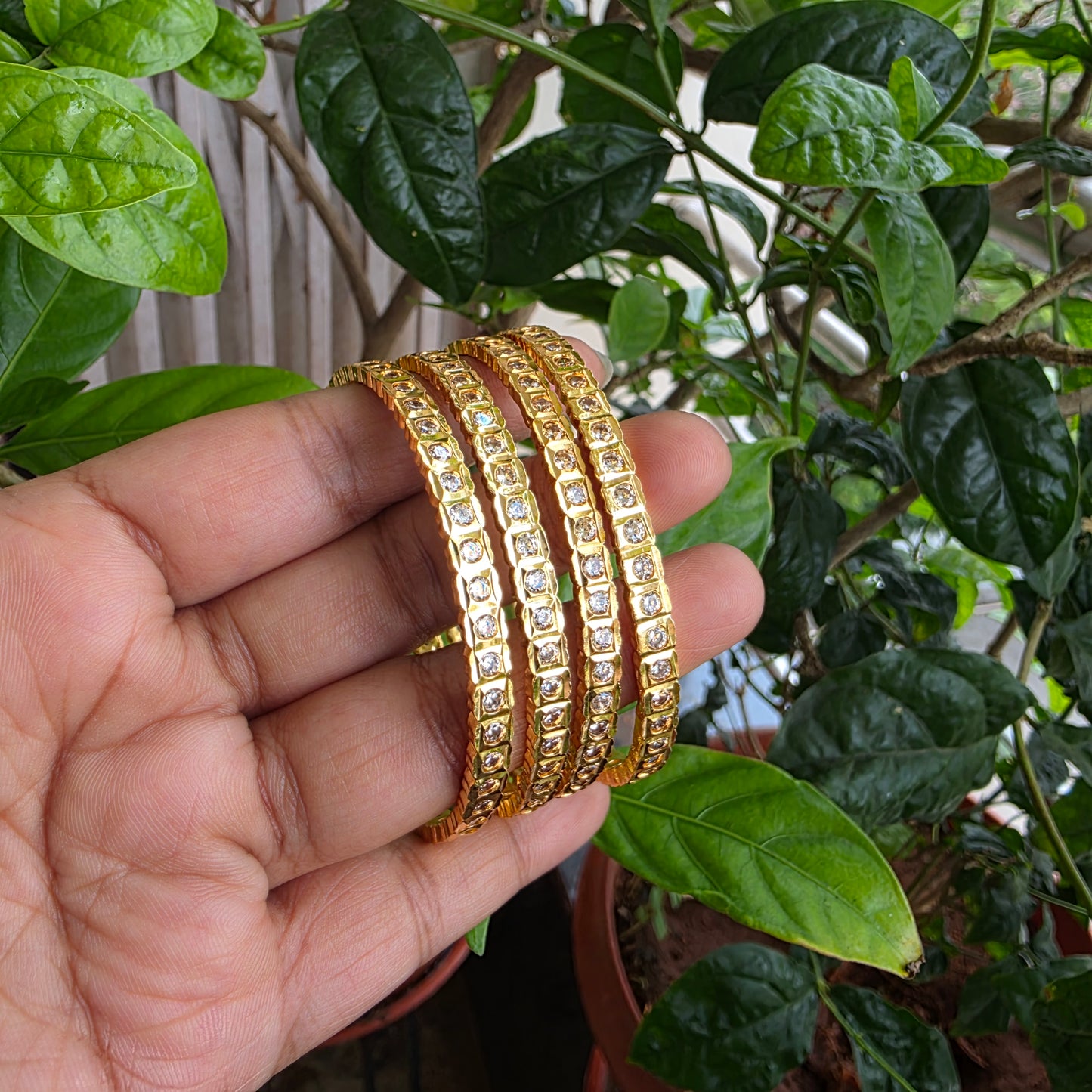 Tejaswi- impon gold like bangle set