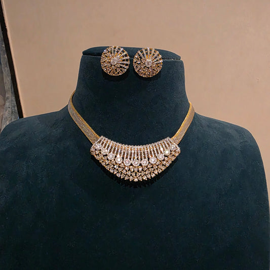 Divya dazzel- diamond look alike pendant set with chain