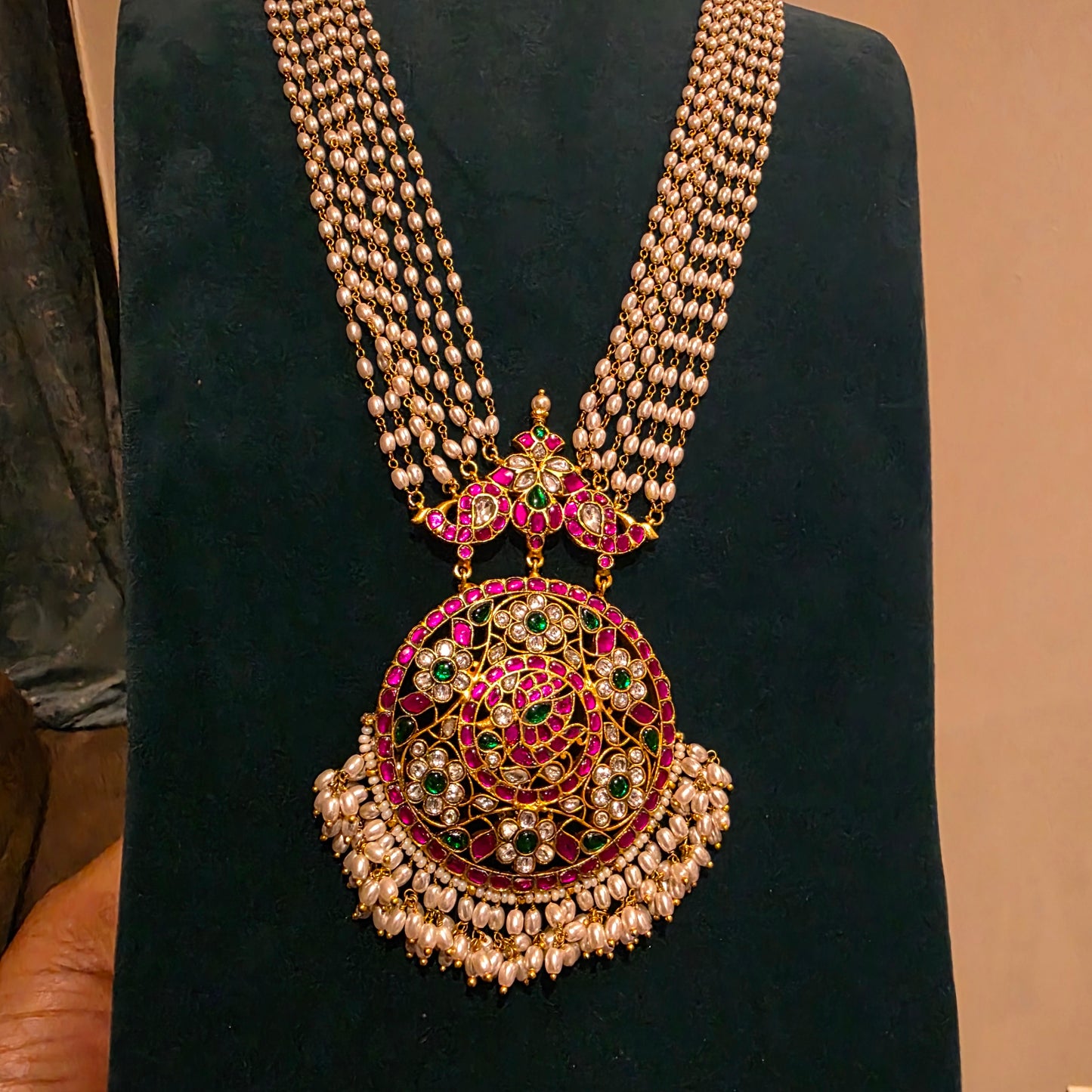 Yashoda- pearl and jadau haram