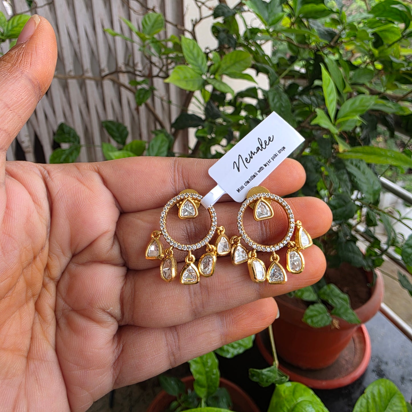 Mini polki layered chandbalis