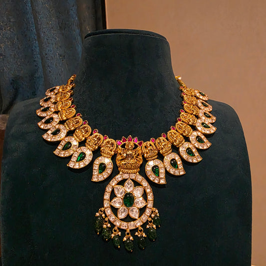 Geervani- Nakshi with moissanite mango necklace