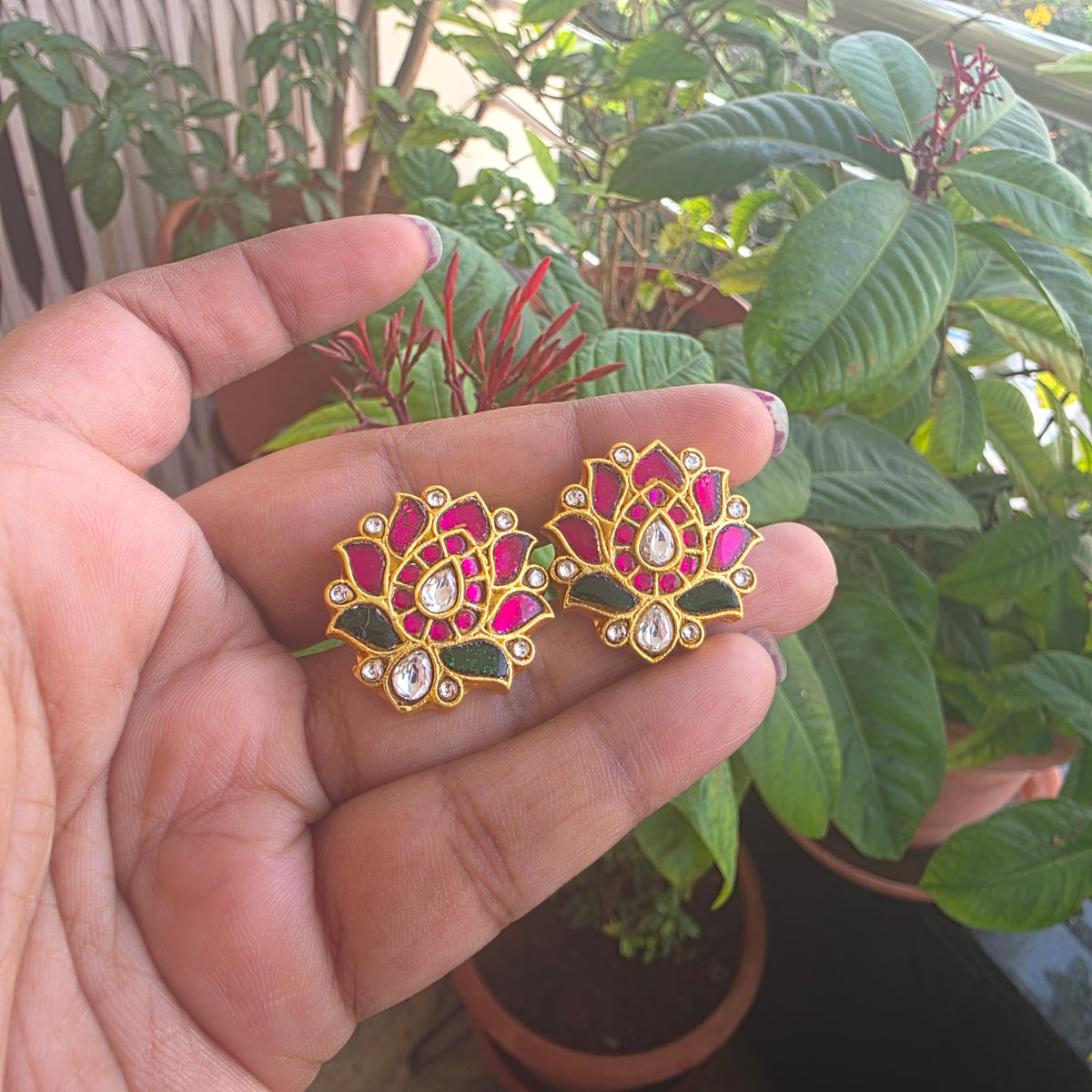 Kamalika- pearl and lotus jadau motifs choker