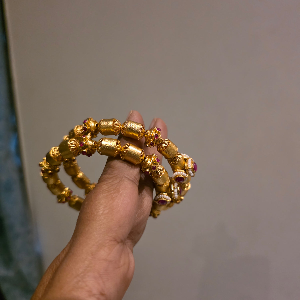 Krupa- antique gold openable bangles