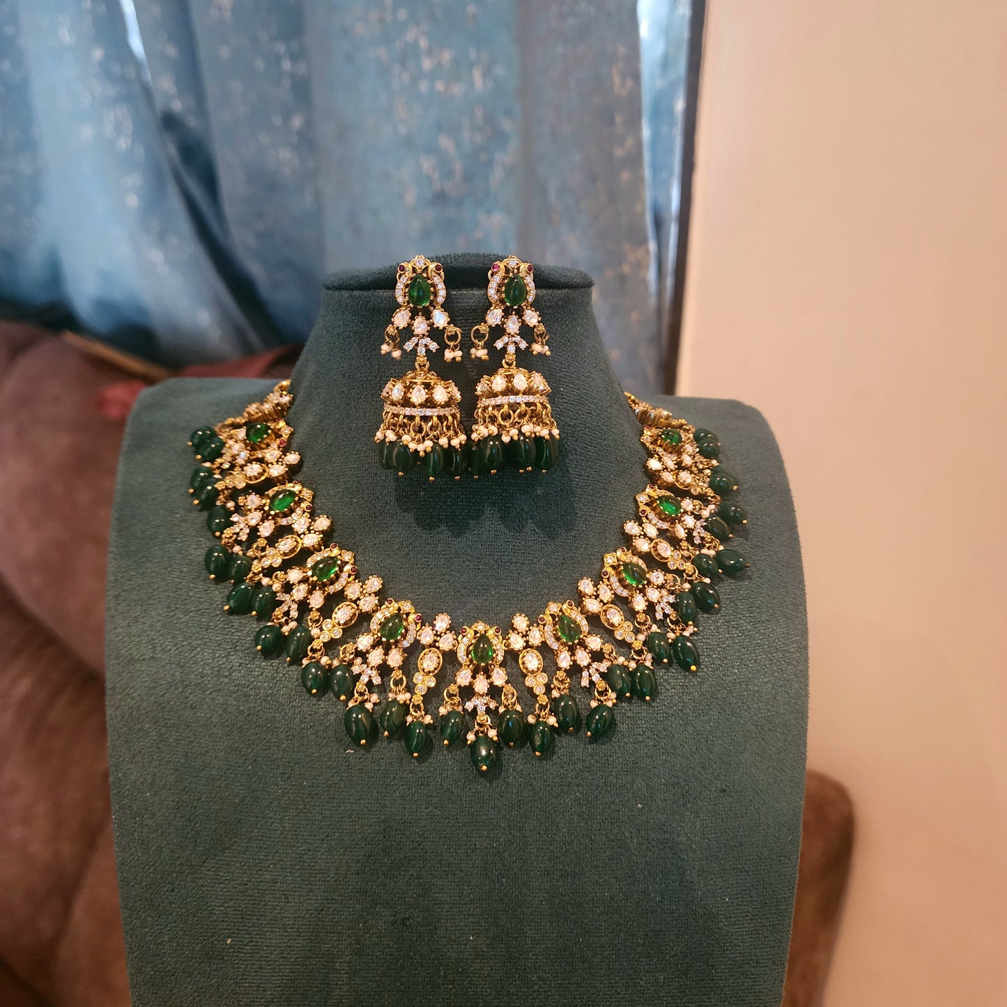 Chaitra- moissanite polki victorian neckset