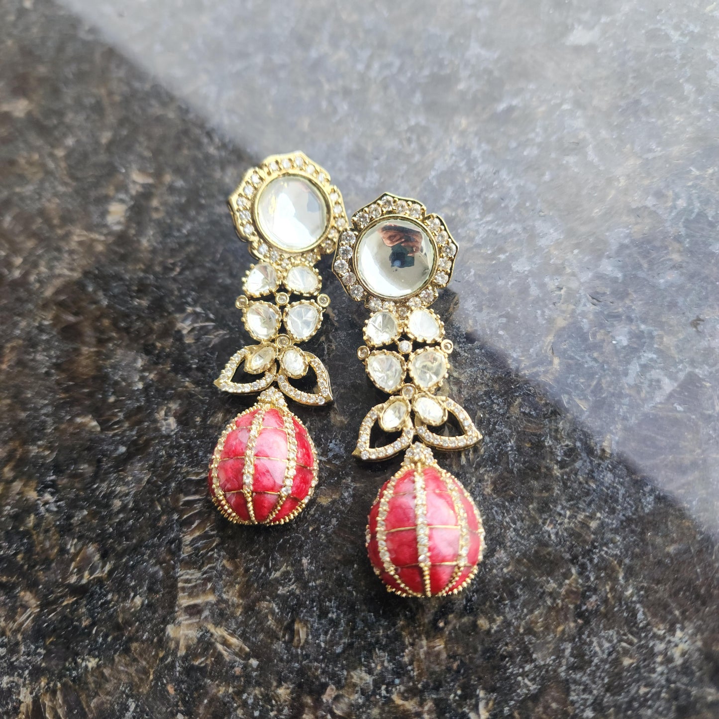 Sabhyasachi inspired polki danglers