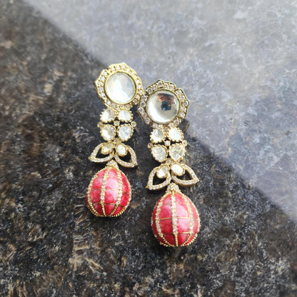 Sabhyasachi inspired polki danglers