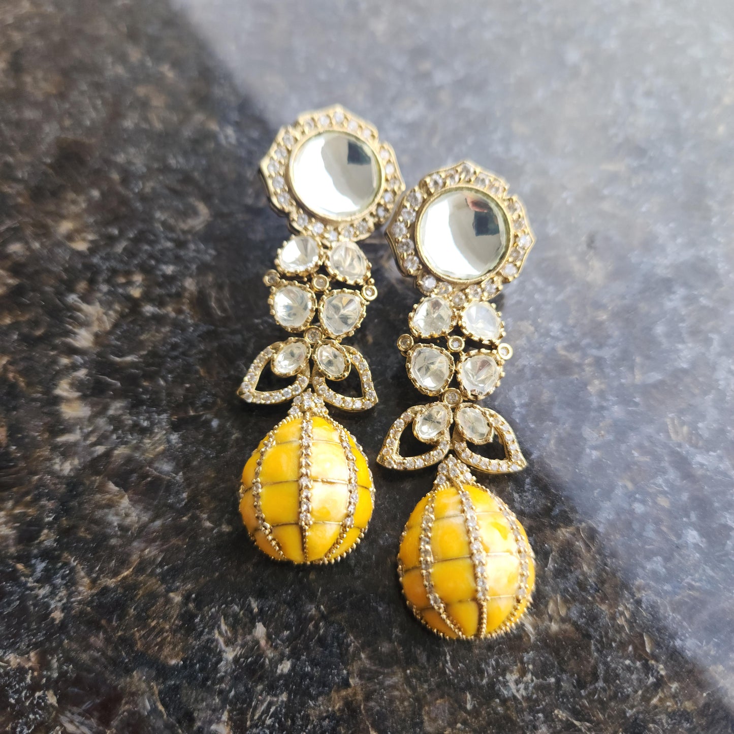 Sabhyasachi inspired polki danglers