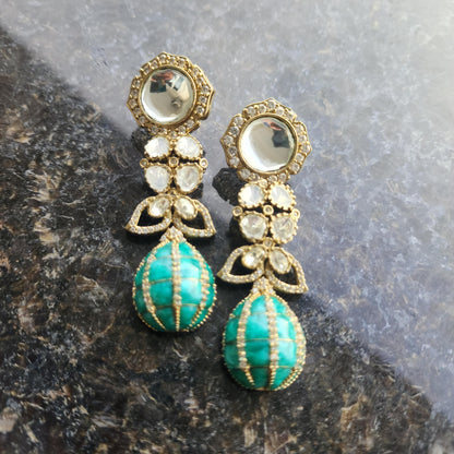 Sabhyasachi inspired polki danglers