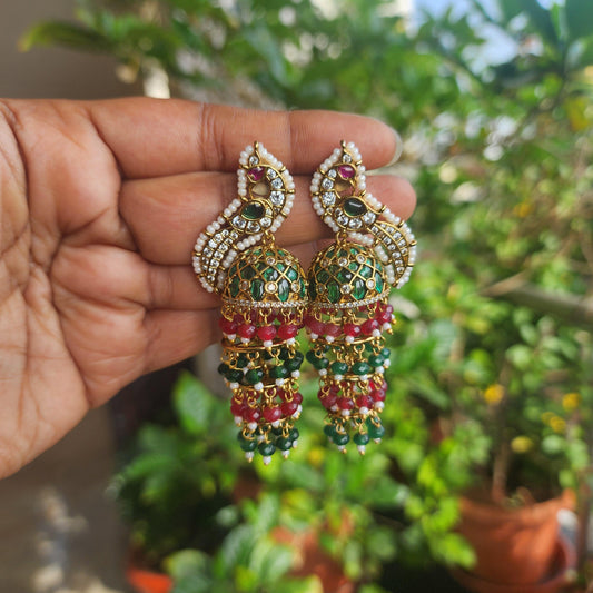 Layered peacock jumkhas