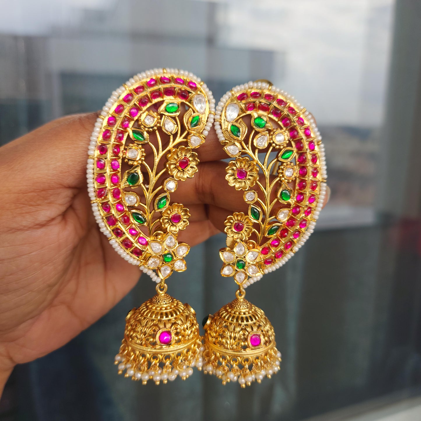 Shwetha-jadau earcuff jumka