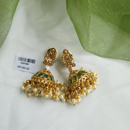 Small size green stone antique finish jumkha