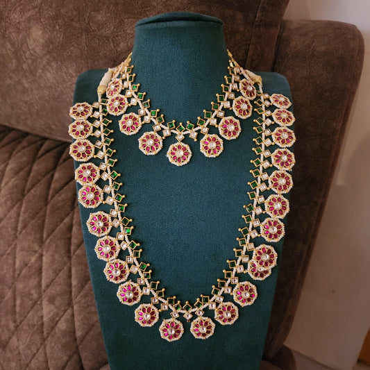 Handmade jadau kundan combo neckset