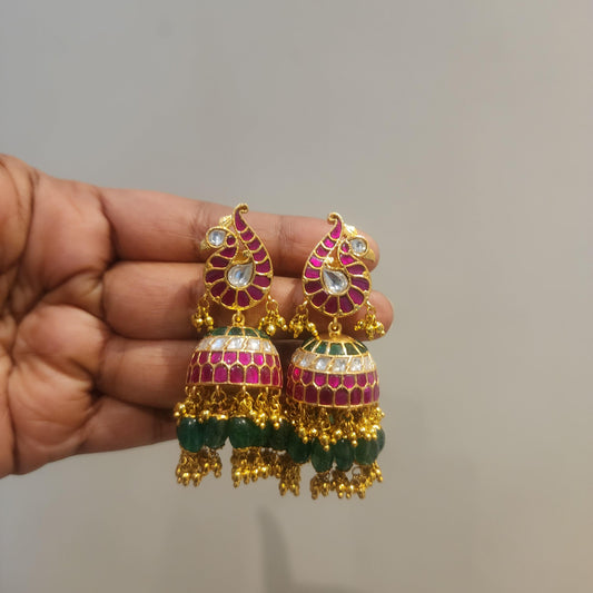 Peacock bridal jadau jumka