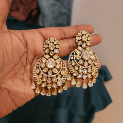 Ira- moissanite polki kundan chandbalis