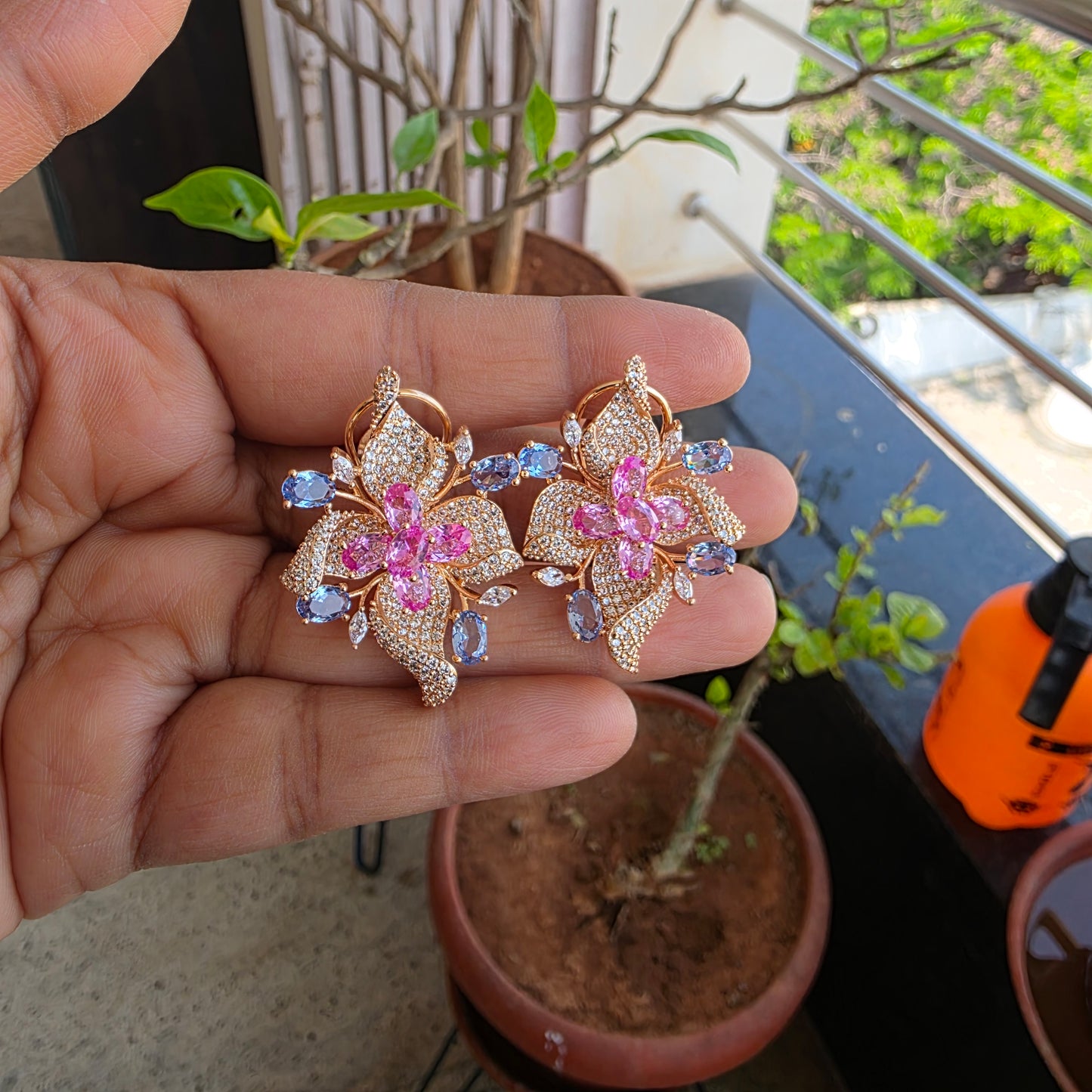 Varuna- micro stones set studs