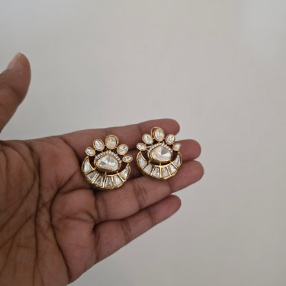 Dvipa- moissanite polki studs