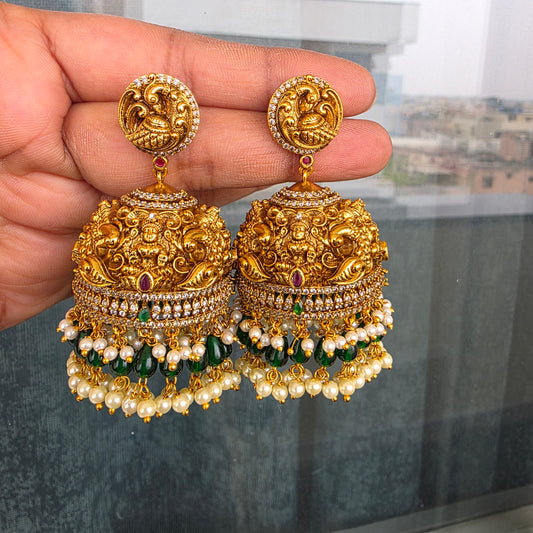Nakshi 3d bridal jumkha