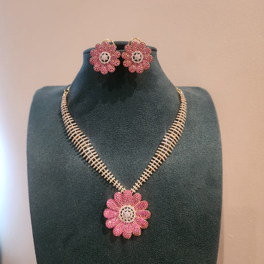 Diamond flower neckset