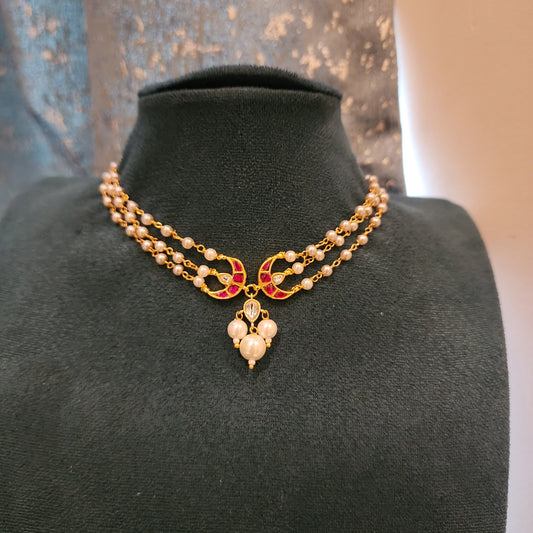 Jadau pearl minimal choker set