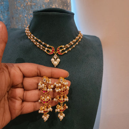 Jadau pearl minimal choker set