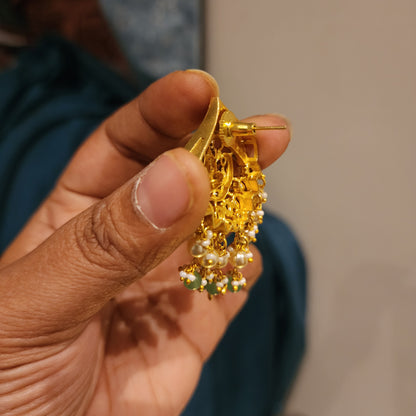 Lakshmi earrings with jadau and moissanite polki