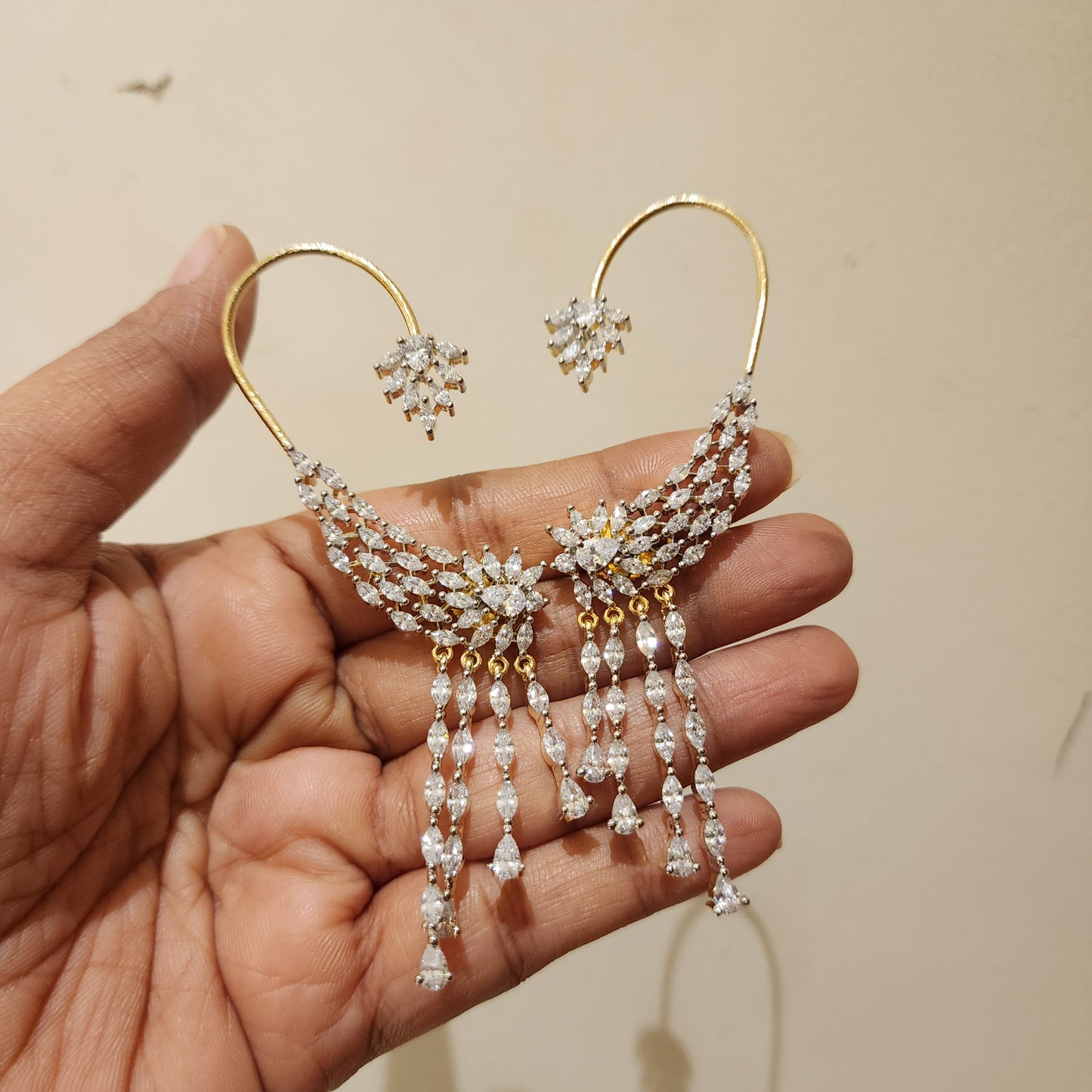 Karnika- diamond lookalike earcusffs
