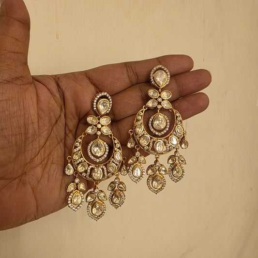 Varna- moissanite polki chandbalis