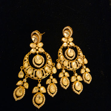 Varna- moissanite polki chandbalis