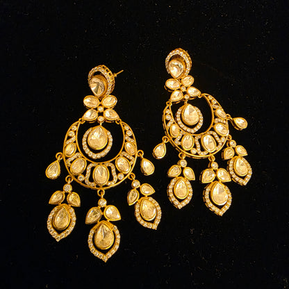 Varna- moissanite polki chandbalis