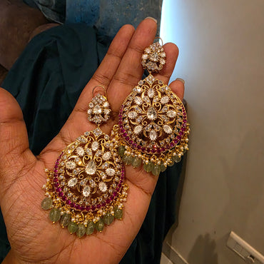 Mrudula- moissanite kundan chandbalis