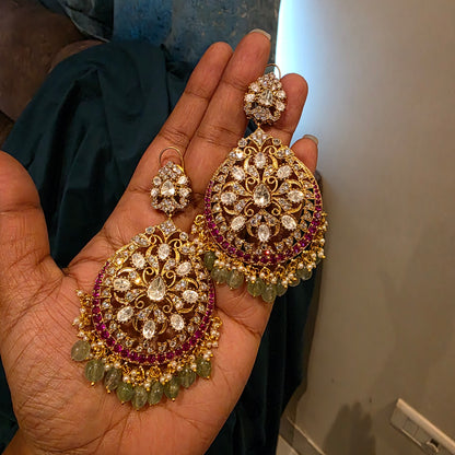 Mrudula- moissanite kundan chandbalis