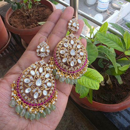 Mrudula- moissanite kundan chandbalis