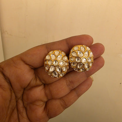 Round polki studs