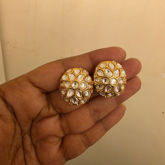 Round polki studs