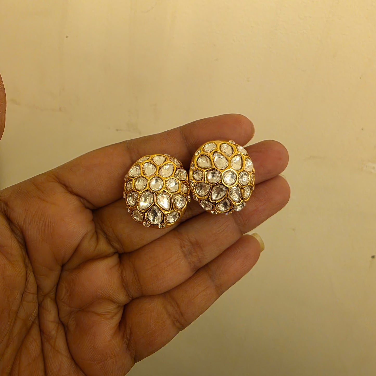 Round polki studs
