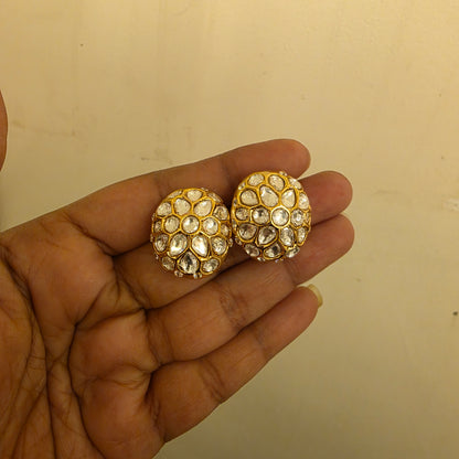 Round polki studs