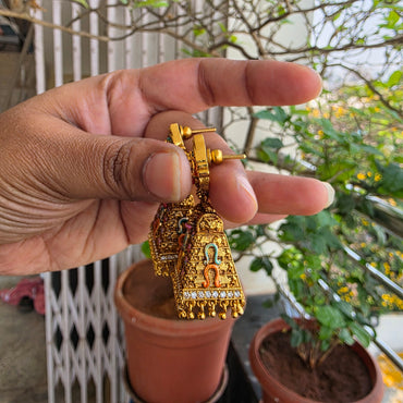 Meenakari gopuram inspired jumkha