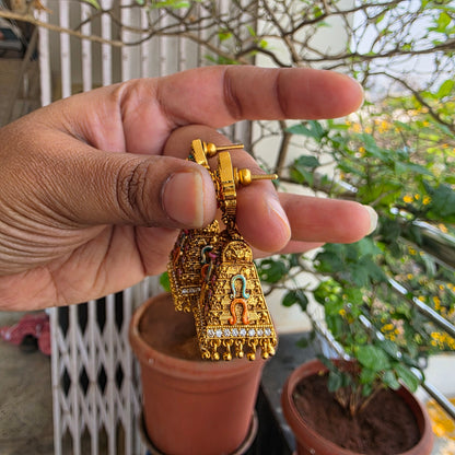 Meenakari gopuram inspired jumkha